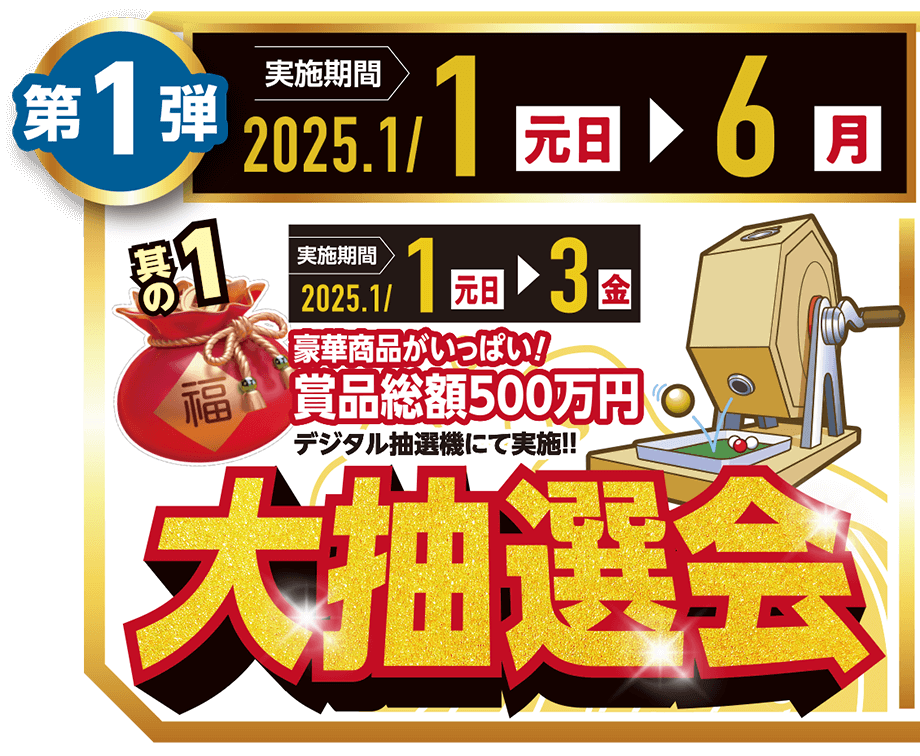 賞品総額500万円 大抽選会